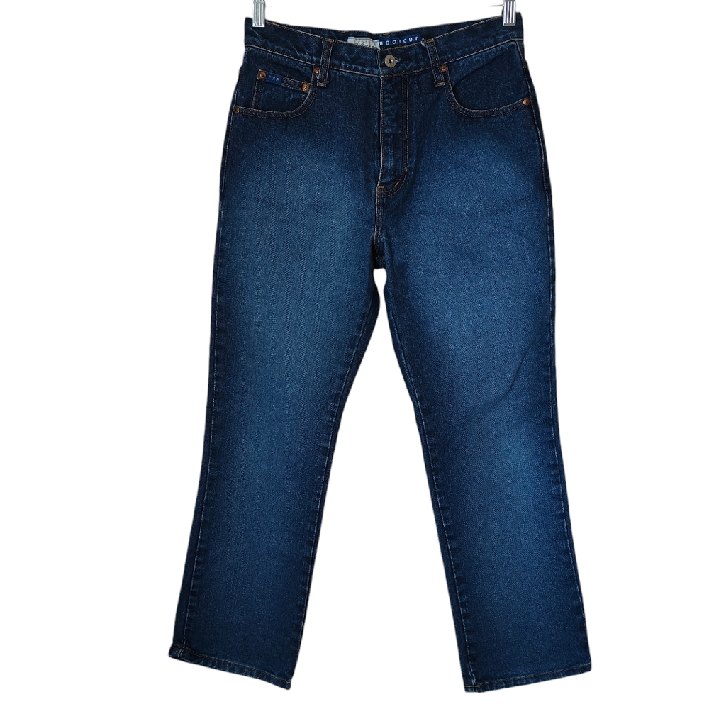 Vintage Express Bleus Women's Petite 7/8 High Waisted Bootcut Jeans